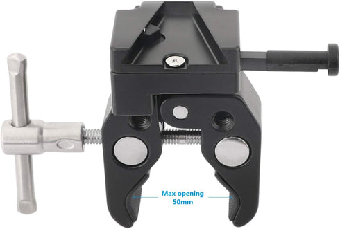 CAMVATE Super Crab Clamp + Universal V-Lock Mount Quick Release Adapter for DSLR Camera Battery - 2596...