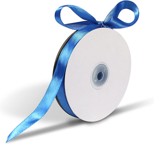 Blue Polyester Ribbon 5/8 Inch, 50 Yards, Single-Sided Shiny, Perfect for DIY Crafts, Wedding Decoration, Gift Wrapping and Flower Art...