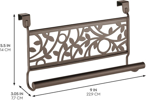 iDesign Vine Over-the-Cabinet Kitchen Dish Towel Bar Holder - Bronze...