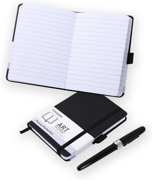 Pocket Notebook, Small Notebook 4.25"x 5.75", Mini Ruled Lined Journal, Smooth College Leather Hard Cover Notebook, Business Gift Office Supplies ...