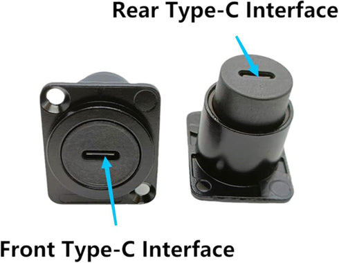 D Type Panel Mount Adapter Coupler USB Type C 3.1 Female to Female Panel Fixed Pass Through Module Extension Converter Data Transmission for Audio...