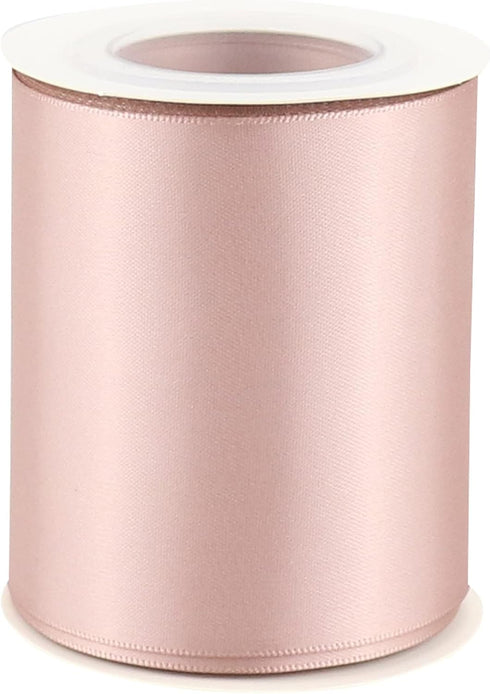 Dusty Rose Ribbon 3 Inch Double Faced Satin Ribbon Sash Ribbon Thick Dusty Pink Silk Ribbon for Wedding Decor, Gift Wrapping, Party Favor, Flower ...