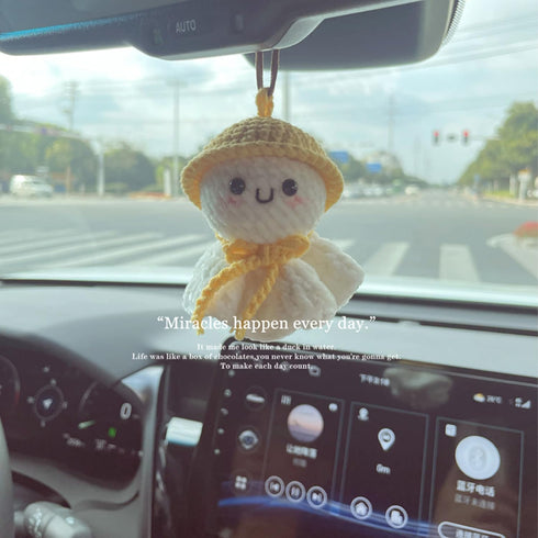 Crochet Octopus Rear View Mirror Hanging Accessories Hand Knitted Crochet Octopus Car Hanging Ornament Pendant Interior Rearview Mirror Decoration...