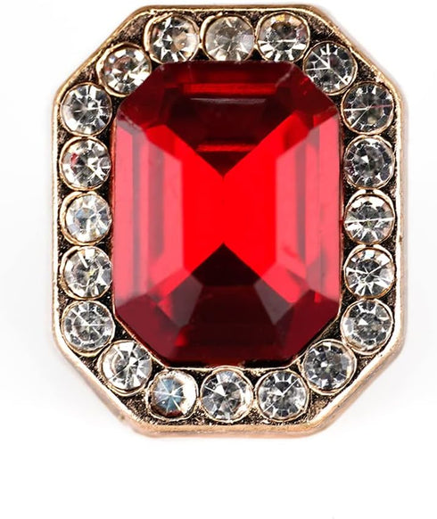 Emerald Cut Ruby Rhinestone Sewing Shank Buttons 20 Pcs - 12X10mm, 1/2"...