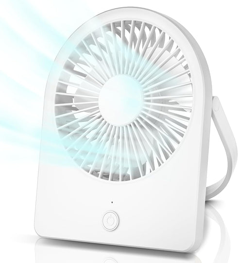 3.5" USB FAN, Strong Wind Ultra Quiet Small Desk Fan Foldable 3 Speeds Adjustable, USB Corded Powered Personal Fan for Home, Office, Desktop, Whit...