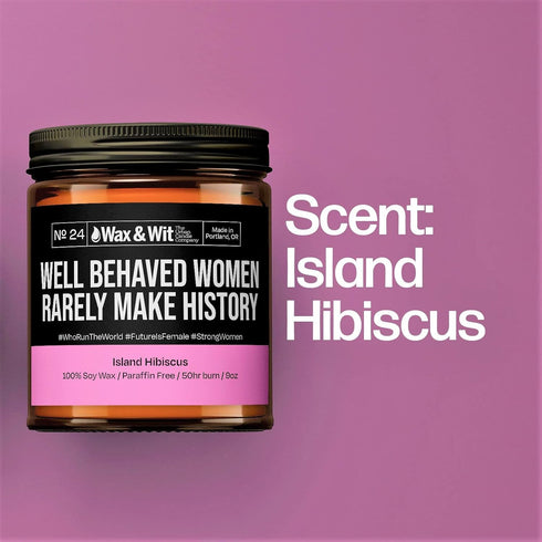 Wax & Wit Funny Soy Candle Gift for Women - Humorous, Aromatherapy Soy Wax Candle, Ideal for Housewarming, Coworker, Birthday – Island Hibiscus - ...