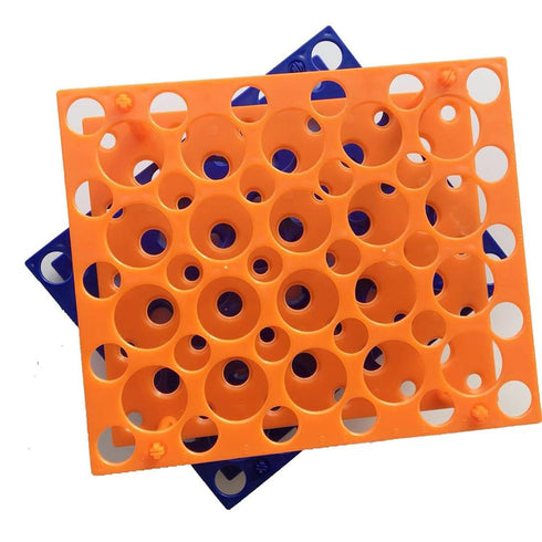 2 Pack 50 Well Centrifuge Tube Rack for 10ml/15ml/50ml Large Size Scientific Laboratory Plastic Tube Rack Holder Detachable Lab Test Tube Rack Ora...