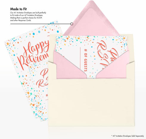 LUXPaper 4Bar A1 Contour Flap Invitation Envelopes | 3 5/8" x 5 1/8" | Candy Pink | 80lb. Text | 50 Qty...