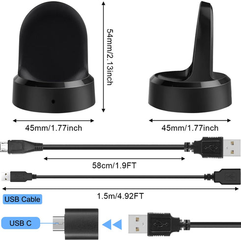 Charger for Samsung Gear S2 S3, Charger Cradle Dock Stand Holder USB Charging Cable for Gear S2 S3 Classic Smart Watch, Replacement Watch Charger,...