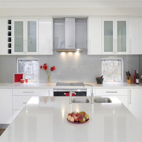 TANONE White Wallpaper 17.7" X 118" Peel and Stick Countertop Wallpaper Glossy Self Adhesive Removable Decorative Upgrade Vinyl Film for Kitchen C...