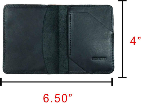 Hide & Drink, Leather Bifold Card Wallet Diagonal, Holds Up to 5 Cards Plus Folded Bills, Cash Organizer, Accessories, Handmade :: Charcoal Black...
