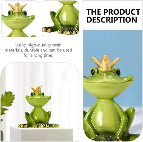 Holibanna Outdoor Statues - Frog Statue Collectible Frogs Toad Toads Royalty Fairy Tale Sculpture Garden Frog Figurine Sculpture Figure Green Frog...
