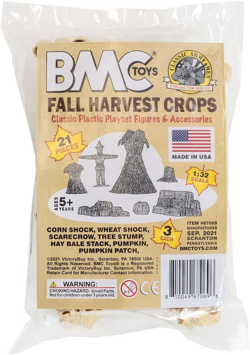 BMC Classic Marx Fall Harvest Crops - 21pc Plastic Corn Hay & Pumpkin Playset...