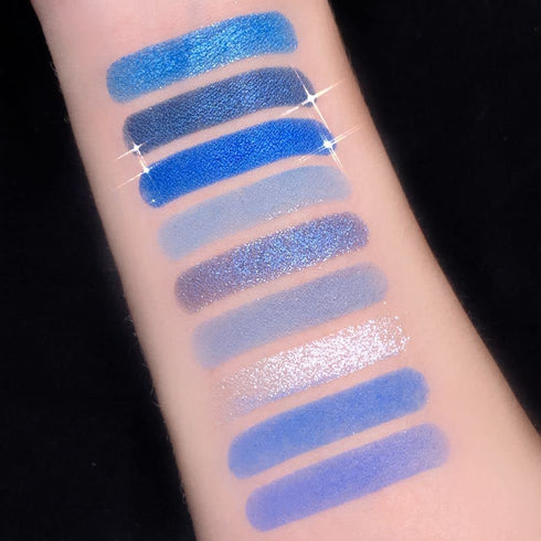 AMY'S DIARY Blue Eyeshadow Palette Glitter Eye shadow Makeup,Navy Blue Eyeshadow Shiny Sparkle Shimmer Glitter blue Eyeshadow Waterproof Pallete,r...