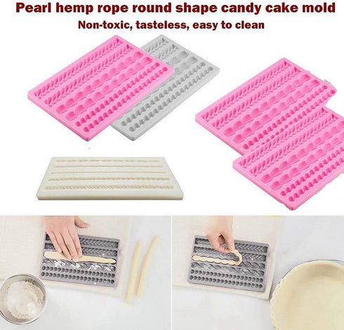 3D Pearl Knit Rope Silicone Mold Fondant Mould Cake Border Decorating Molds Gumpaste Kitchen DIY Baking Decorating Cake Tools Hot...