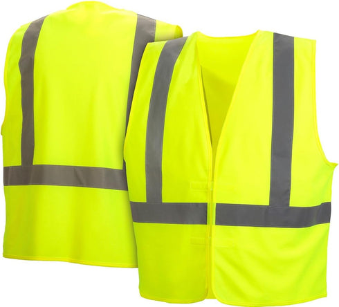 Pyramex Safety Hi-Vis Safety Vest with Reflective Tape, Hi-Vis Lime, Medium...