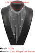 Fashion Women Sexy Rhinestone Bib Choker Necklace Tassel Long Chain Necklace...