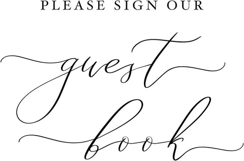 Please Sign Our Guestbook Sign for Wedding Ceremony and Reception (1) 8x10 White with Black Lettering Printed on Thick Textured Cardstock Paper We...