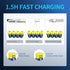 EEMB D Batteries 1.5V Rechargeable D Batteries 5550mWh Rechargeable Lithium D Cell Batteries USB Type C Charging Cable LR20 Replacement Battery fo...