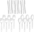 Plastic Serving Utensils, 9" Clear Disposable Utensils 18 Pack, 6 Serving Tongs, Spoons, Forks...