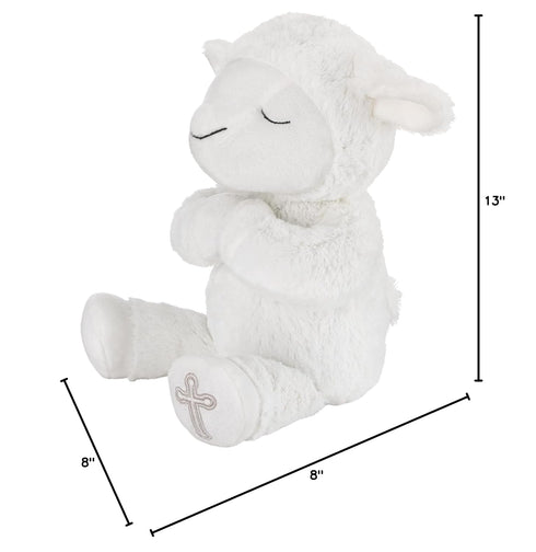 Little Love by NoJo Baptism White Plush Lamb with Praying Hands and Embroidered Cross...
