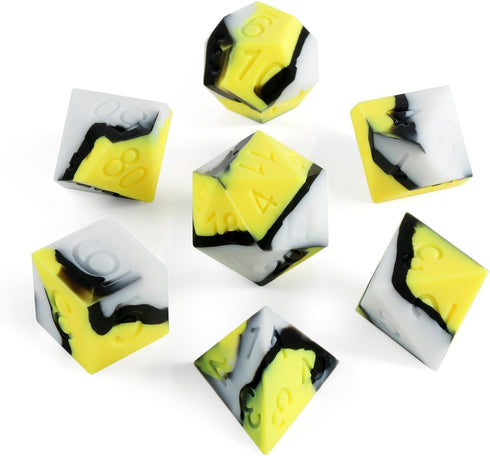 Silicone DND Dice, DNDND 7PCS Silicone D&D Dice Set with Clear Plastic Display Case for Dungeons and Dragons Role Playing Games and Tabletop Games...