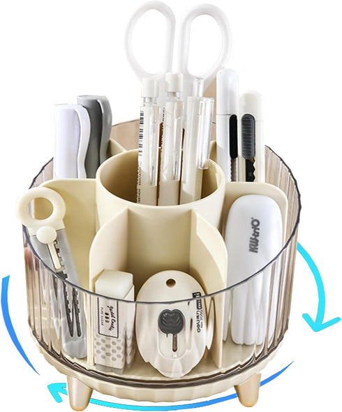 Rotating Pencil Holder, Desk Organizer with Multi-Compartment Design-Stylish, Functional Storage Solution for Home Offices, Classroom, Art Supplie...