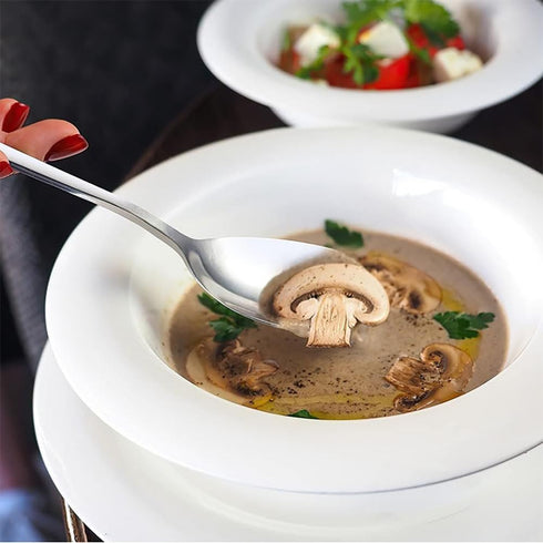 Spoons, Korean Spoons with Long Handles, 2 Pieces Soup Spoons Stainless Steel, Rice Spoon, Asian Soup Spoon, for Home, Kitchen, or Restaurant...