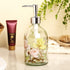Glass Soap Pump Dispenser Floral and Butterfly 17 Ounce by A Ting...