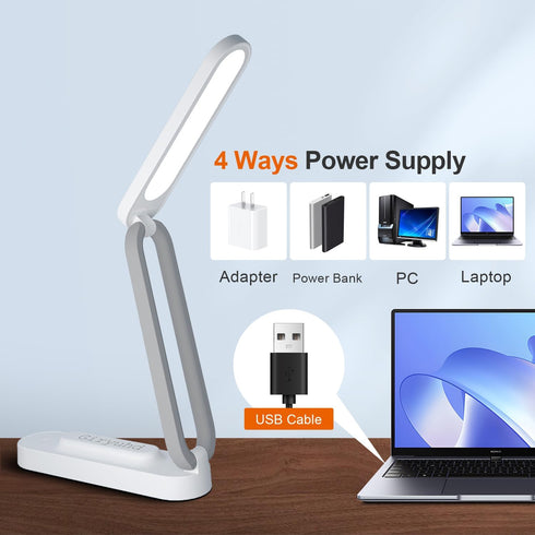 LED Desk Lamp for Office Home & Battery Operated Lamp Rechargeable Lamp Foldable & Portable Light, LED Desk Light Strip, 3 Brightness Dimmable Sma...