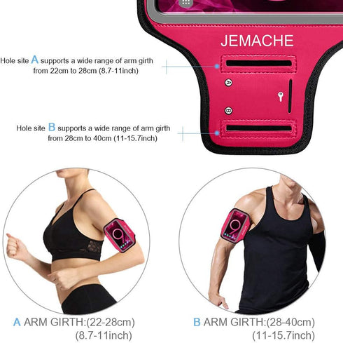 Galaxy S10+ S9+ S8+ Armband, JEMACHE Gym Running Workouts Arm Band for Samsung Galaxy S10 Plus/S9 Plus/S8 Plus with Key Holder (Rose)...