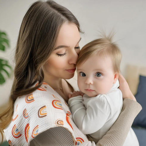 6 Pack Muslin Boho Baby Burp Cloths 100% Cotton Large 20''x10'' Gender Neutral Infant Burp Spit Up Rags for Newborn Unisex Baby Girl or Boy Soft B...