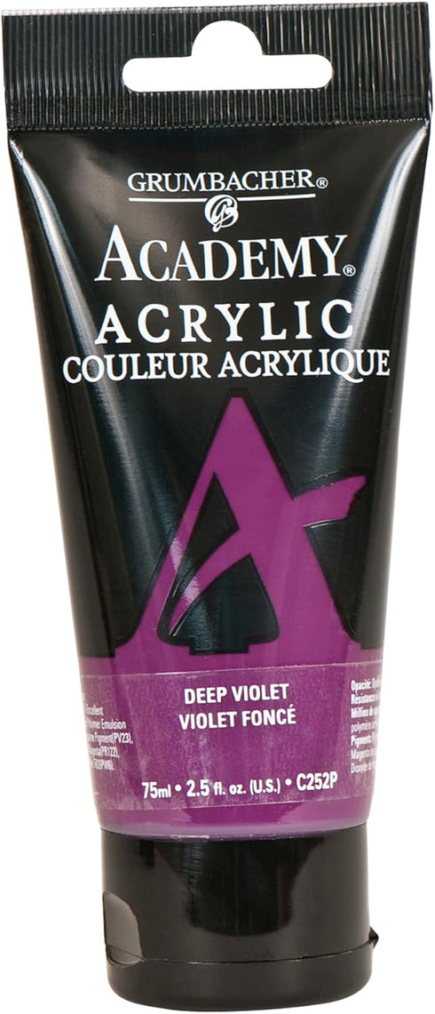 GRUMBACHER Academy Acrylic Paint, 75ml/2.5 Ounce Plastic Tube, Deep Violet (C252P)...