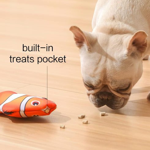 Electric Moving Dog Fish Toy 2 Pack with Updated Motor Realistic Flopping Fish Oxford Cloth Interactive Dog Toys Pet Toys for Small Dogs (with a W...