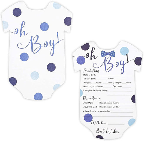 Sparkle and Bash Baby Shower Prediction & Advice Cards - 5 x 7 in, 50 Pack, Brown & Pink Heart - Baby Shower Games & Boy Predictions...