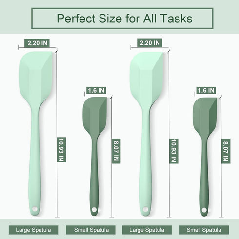 Silicone Spatula Set, Premium Spatulas Silicone Heat Resistant 2 Small & 2 Large Flexible Scraper for Nonstick Cookware, Rubber Spatula for Kitche...