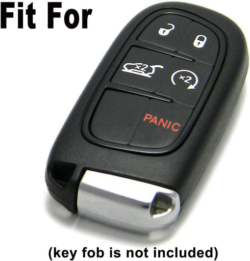 Coolbestda 2Pcs Rubber Key Fob Cover Remote Keyless Entry Holder Jacket Wallet Accessories for Dodge Journey Durango Challenger Charger Jeep Grand...