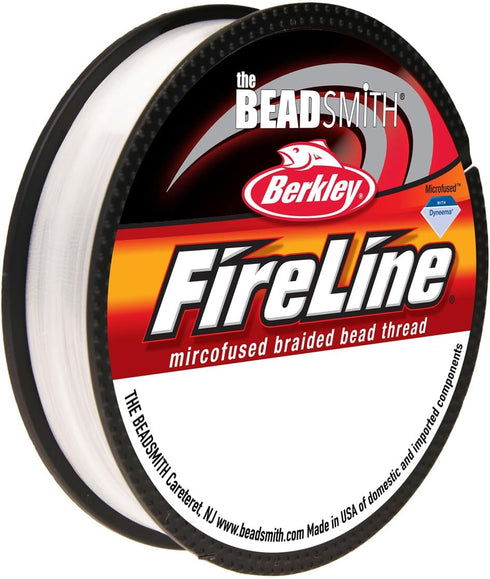 The Beadsmith Fireline by Berkley – Micro-Fused Braided Thread – 6lb. Test, 006”/.15mm Diameter, 50 Yard Spool, Crystal Color – Super Strong Strin...