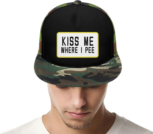kiss me where i pee Hat Sandwich Vintage Adjustable Baseball Caps Sun Cap Unisex Outdoor Moss Green...