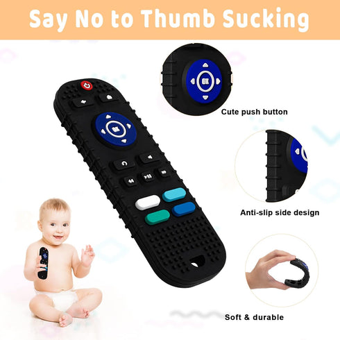 Baby Teething Toys, iselyn 3Packs Silicone Remote Teether Toys for Toddlers, Teething Toys for Babies 0-6 6-12 Months-Boys Girls Baby Toys Set, Re...