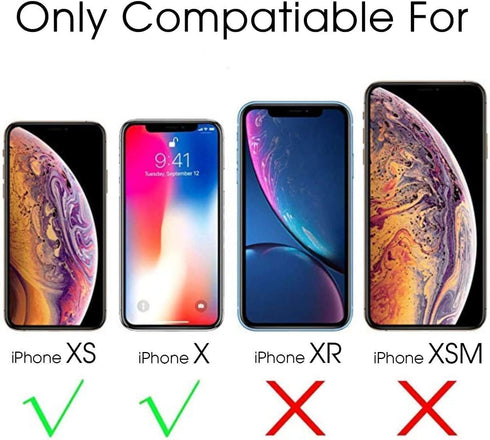 Case for Apple iPhone X/XS Case with 2 Screen Protector, Heavy Duty Full Body Shockproof Military Grade Cover, 3 in 1 Drop Protection Phone Case 5...