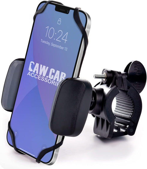 Metal Bike & Motorcycle Phone Mount for Any Smartphone (iPhone 16 Pro Max/e, Galaxy S25). Unbreakable Handlebar Cell Phone Holder for Bike, Scoote...