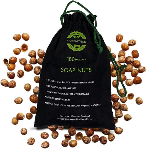Organic Soap Nuts Deseeded 1.1lbs 180 Washes Eco-friendly SoapNuts Laundry Detergent Highly Effective, Hand-picked, Fragrances-free & natural fabr...