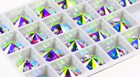 DONGZHOU 80pcs Sew On Rhinestones Round Flat Back Sew On Glass Rhinestone Sewing Crystal Gems Stone Beads for Costume, Clothes, Garments, Dress, J...