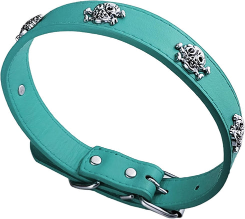New Skull Dog Collar Skeleton Cat Collar Skull Design Pet Collar for Dogs and Cat Blue Small Fits for Neck Girth from 10" to 13"...