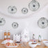 Hanging Paper Fans Party Set, Silver Round Pattern Paper Garlands Decoration for Birthday Baby Shower Graduation Retirement, Set of 6...