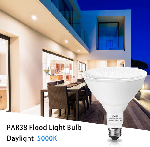 PAR38 LED Outdoor Flood Light Bulbs 2 Pack?Dimmable 20W(200W Equivalent) E26 Base Flood Light Bulbs,5000K Daylight 1800 Lumens LED Flood Light for...