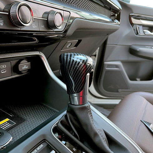 Car Accessories Compatible with Honda New CRV CR-V 2023 2024 Center Console Gear Shift Knob Cover Trims Cap Protector Sticker ABS(Carbon Fiber Sty...