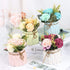 Fake Hydrangeas with Pot, Mini Hydrangea Artificial Flowers Artificial Plant in Ceramic Vase for Office Desktop Decorations (Blue)...