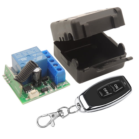 DieseRC 433Mhz Universal Wireless Remote Control Switch DC 12V 1CH RF Relay Receiver Module with 1 Transmitter, EV1527 Learning Code Remote Switch...